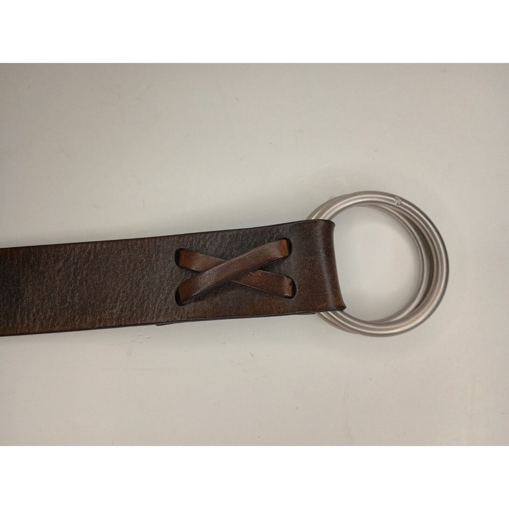 RARE Lauren Ralph Lauren Double O-Ring Leather Belt Medieval Style 45" Long